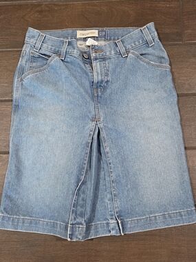 VINTAGE GAP Carpenter Denim Skirt - Light Blue